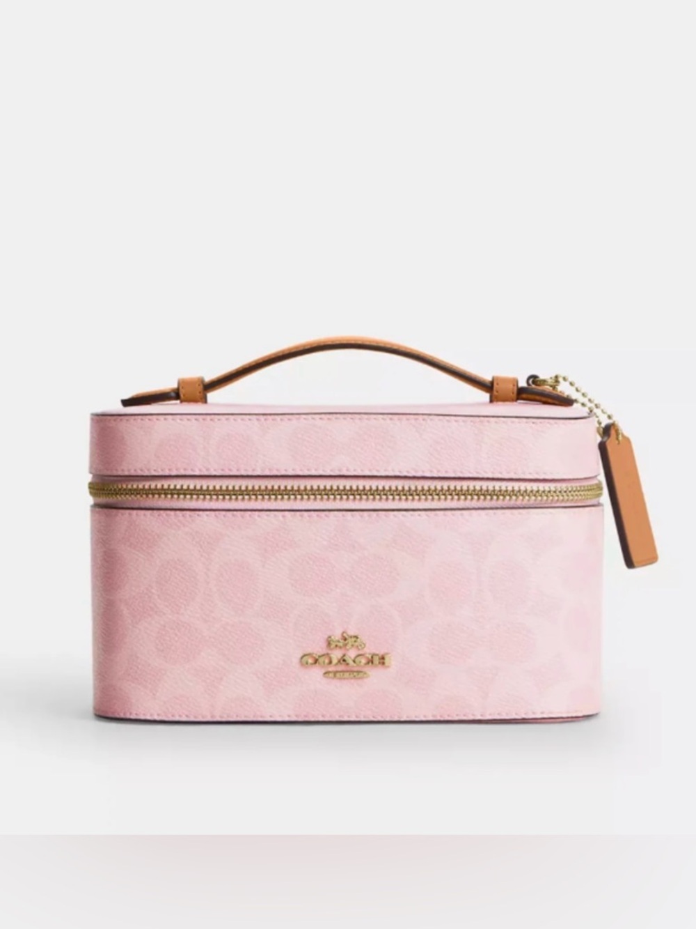❌SOLD❌ New Coach Cosmetic Case Vanity Bag Powder Pink in Signature Canvas